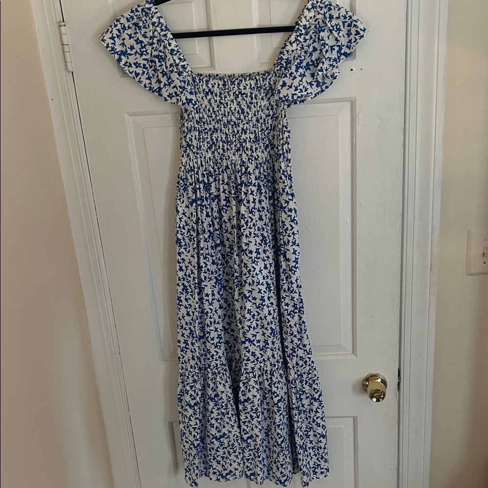 O.p.t. Blue and White Floral Maxi Dress